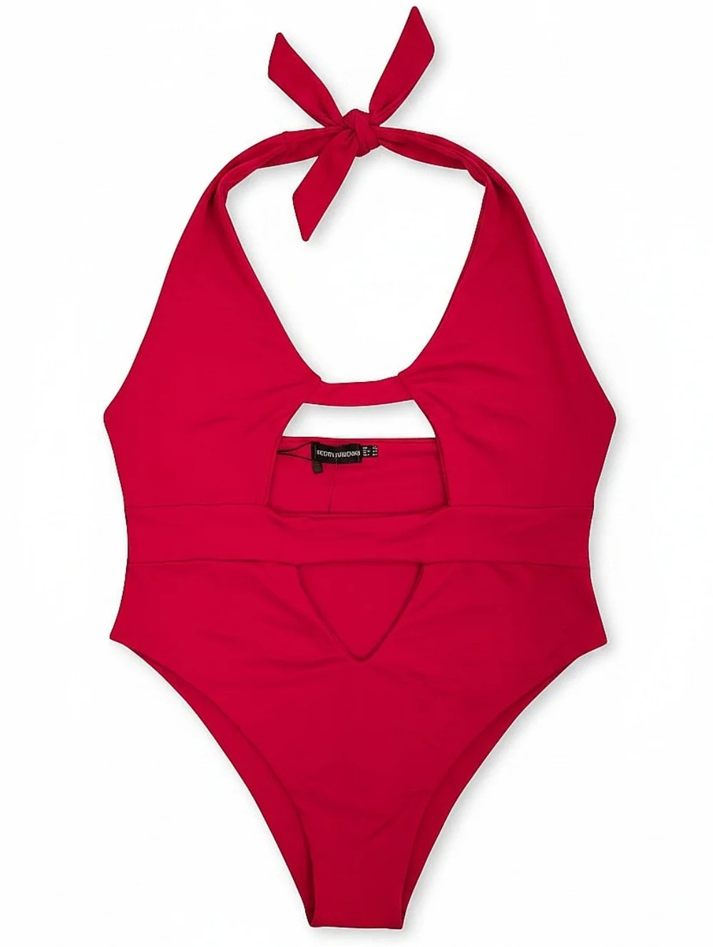 NWT! Pretty Little Things Red Halter Cutout One-Piece Swimsuit - Women Swim